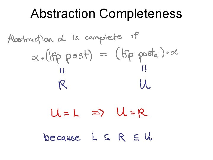 Abstraction Completeness 