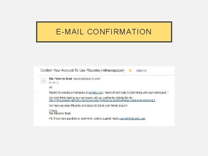 E-MAIL CONFIRMATION 