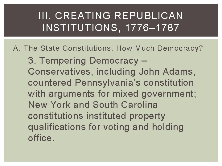 CREATING THE NEW NATION Articles of Confederation Through