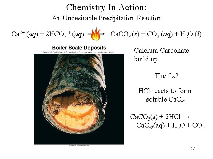 Chemistry In Action: An Undesirable Precipitation Reaction Ca 2+ (aq) + 2 HCO 3