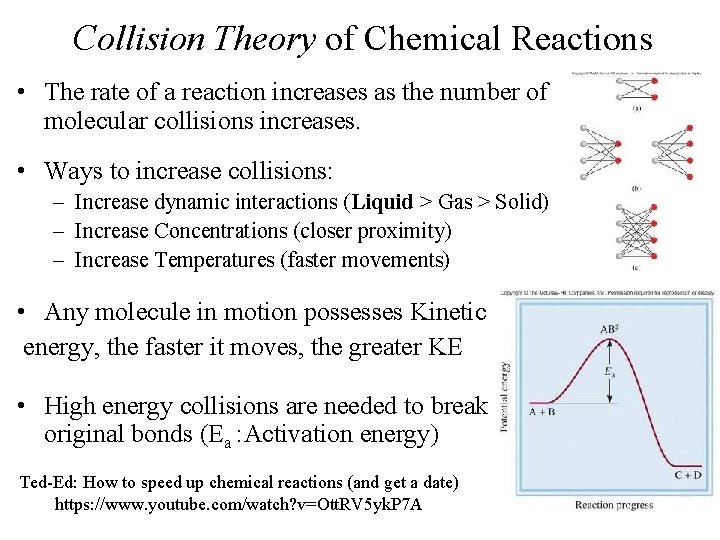 Collision Theory of Chemical Reactions • The rate of a reaction increases as the