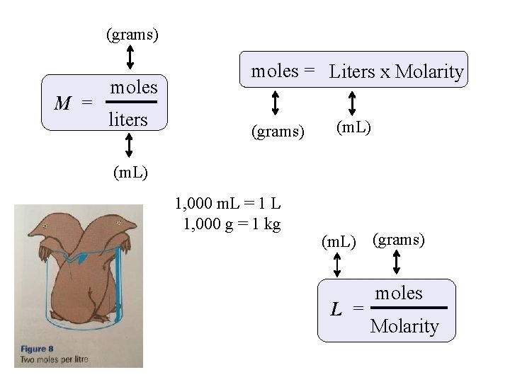 (grams) M = moles liters moles = Liters x Molarity (grams) (m. L) 1,