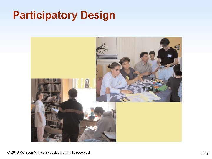 Participatory Design 1 -11 © 2010 Pearson Addison-Wesley. All rights reserved. 3 -11 