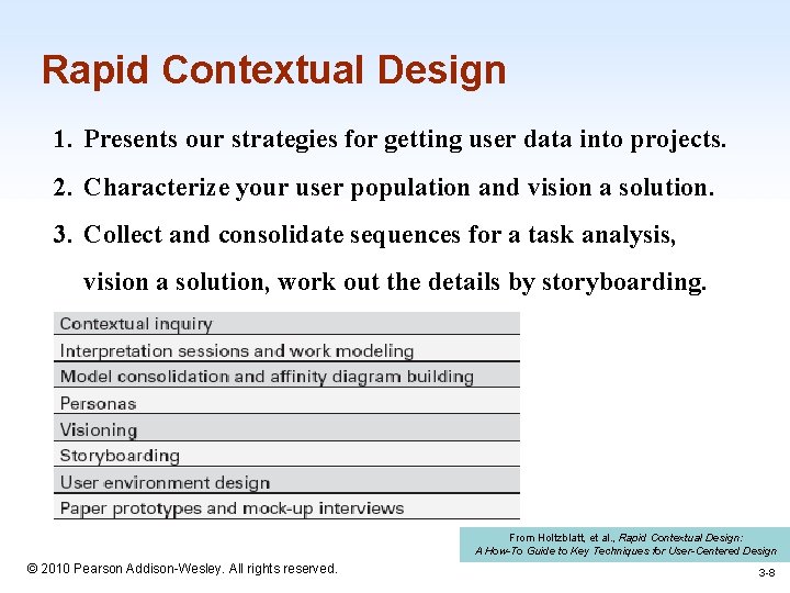 Rapid Contextual Design 1. Presents our strategies for getting user data into projects. 2.