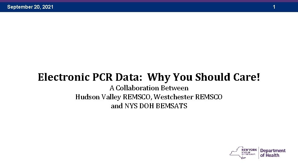 September 20, 2021 1 Electronic PCR Data: Why You Should Care! A Collaboration Between
