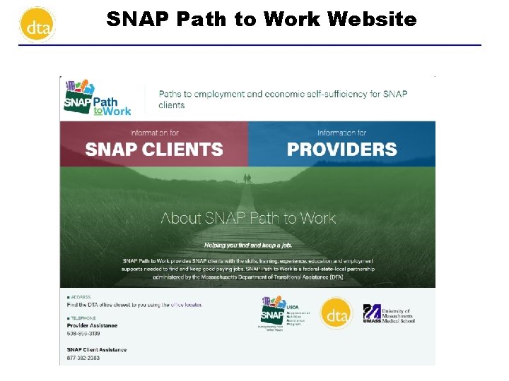 SNAP Path to Work Website 