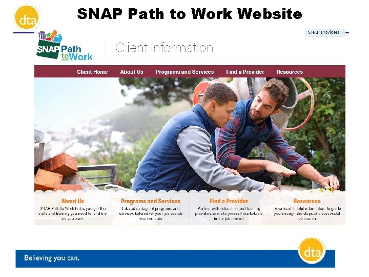 SNAP Path to Work Website 