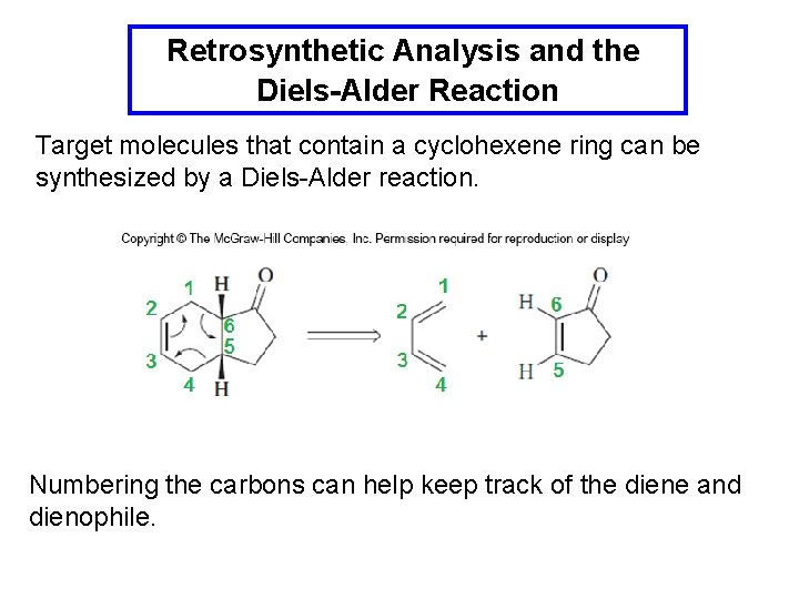 Retrosynthetic Analysis and the Diels-Alder Reaction Target molecules that contain a cyclohexene ring can