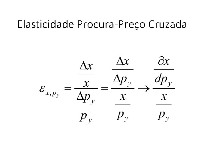 Elasticidade Procura-Preço Cruzada 