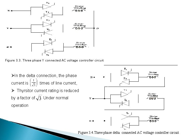 Figure 3. 3. Three phase Y connected AC voltage controller circuit ØIn the delta