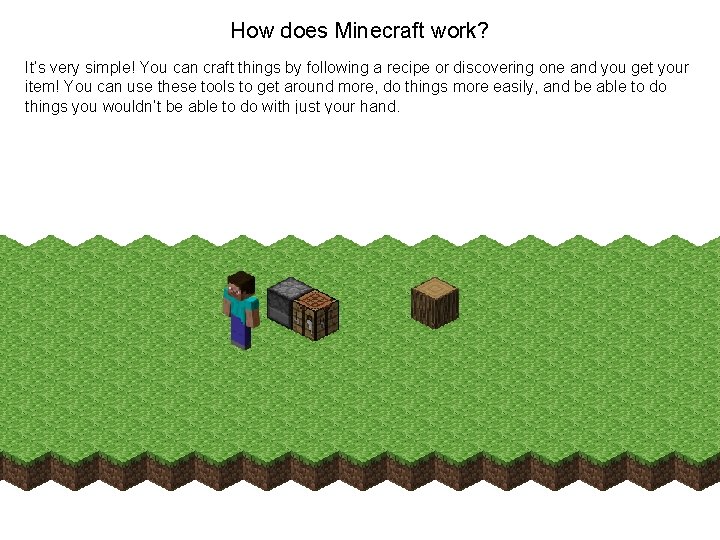 How does Minecraft work? It’s very simple! You can craft things by following a