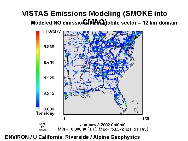 VISTAS Emissions Modeling (SMOKE into Modeled NO emissions from mobile sector – 12 km