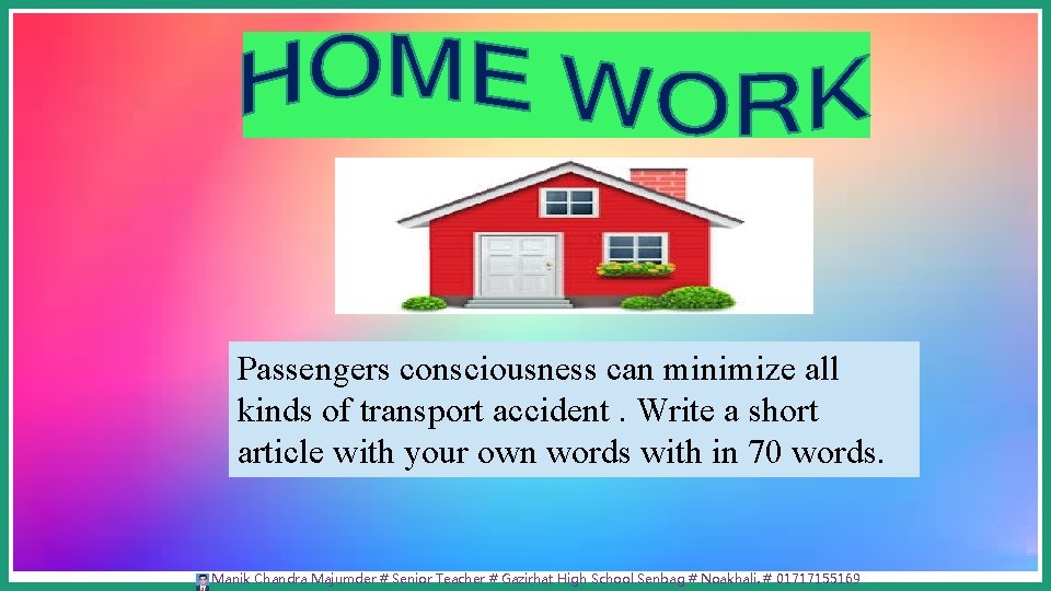 Passengers consciousness can minimize all kinds of transport accident. Write a short article with