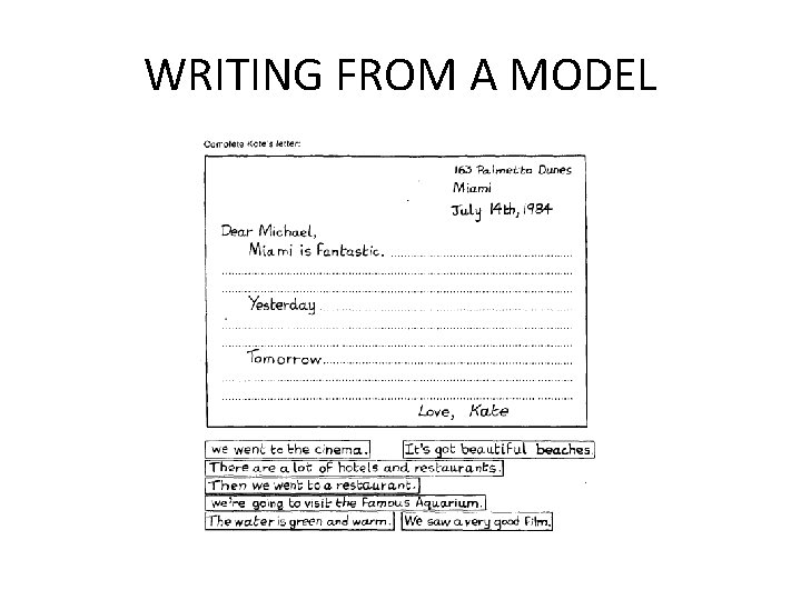 WRITING FROM A MODEL 