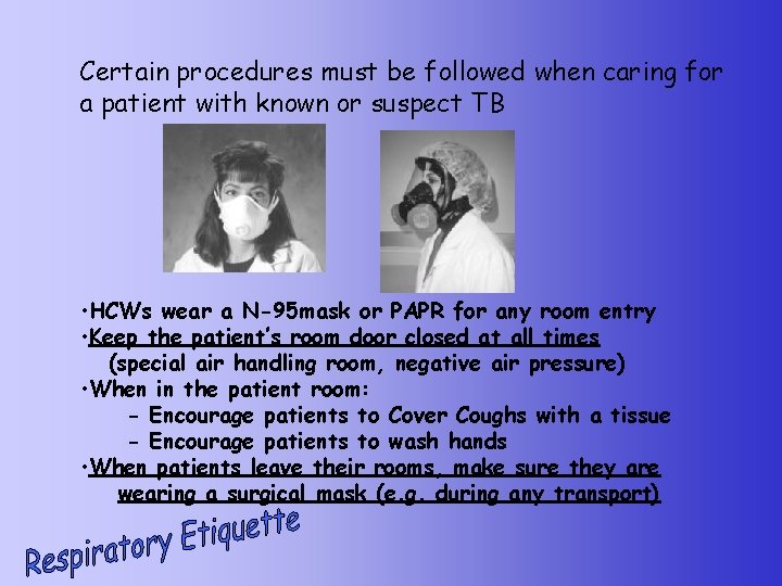 Certain procedures must be followed when caring for a patient with known or suspect