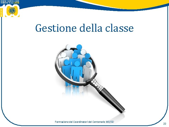 Gestione della classe Formazione dei Coordinatori del Centenario MD/SD 22 