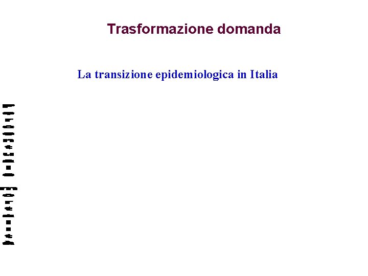 Trasformazione domanda La transizione epidemiologica in Italia 