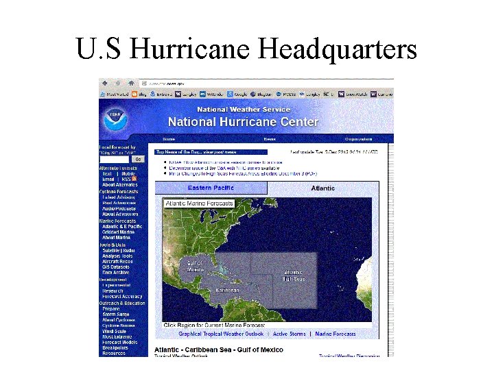 U. S Hurricane Headquarters 