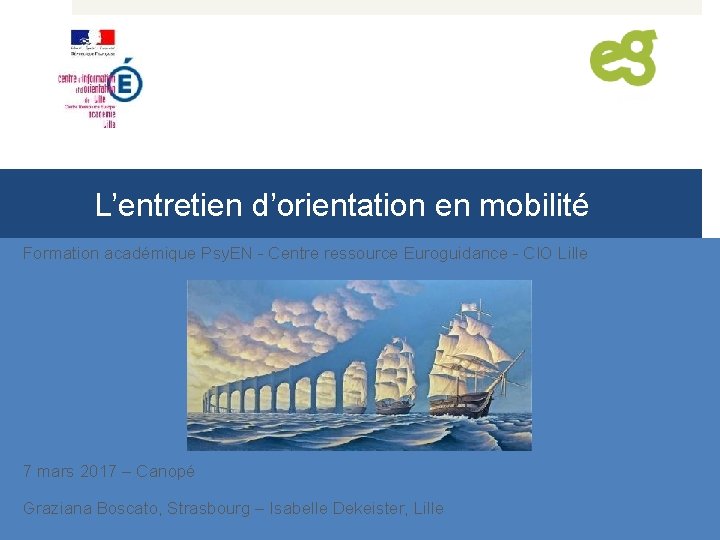 L’entretien d’orientation en mobilité Formation académique Psy. EN - Centre ressource Euroguidance - CIO