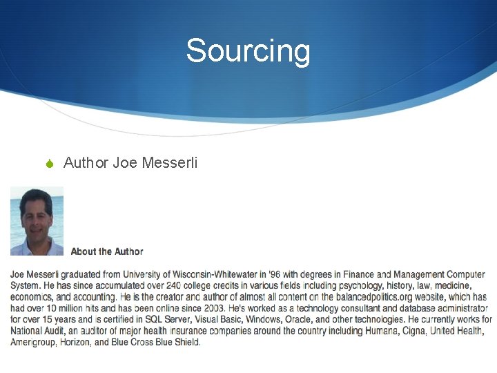 Sourcing S Author Joe Messerli 