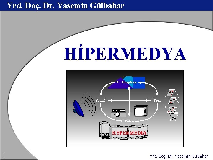 Yrd. Doç. Dr. Yasemin Gülbahar HİPERMEDYA 1 Yrd. Doç. Dr. Yasemin Gülbahar 