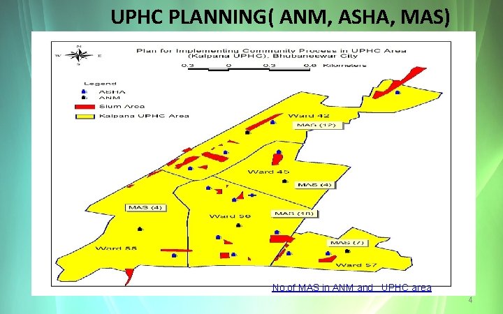 UPHC PLANNING( ANM, ASHA, MAS) No. of MAS in ANM and UPHC area 4