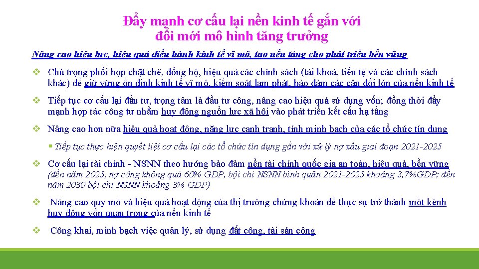 Đẩy mạnh cơ cấu lại nền kinh tế gắn với đổi mới mô hình