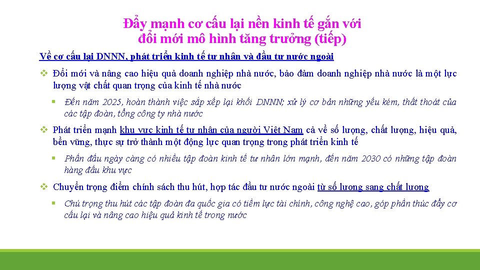 Đẩy mạnh cơ cấu lại nền kinh tế gắn với đổi mới mô hình