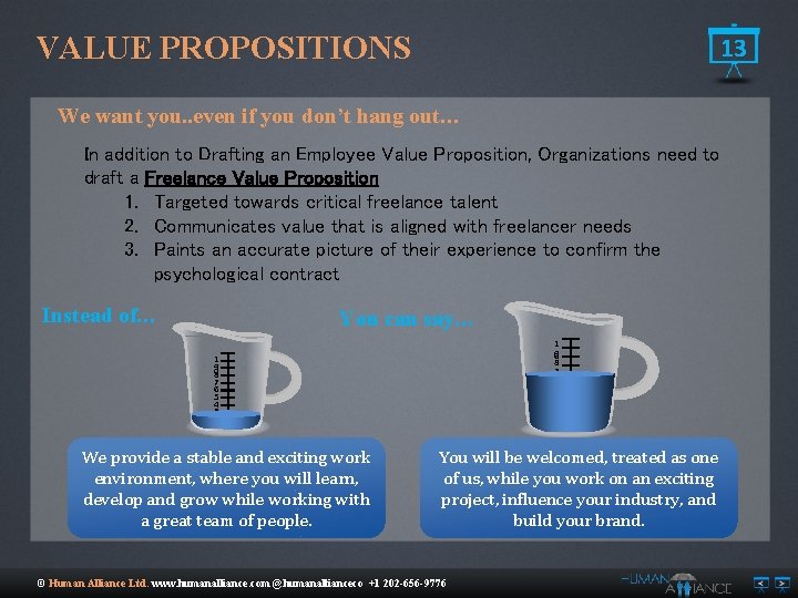 VALUE PROPOSITIONS 13 We want you. . even if you don’t hang out… In