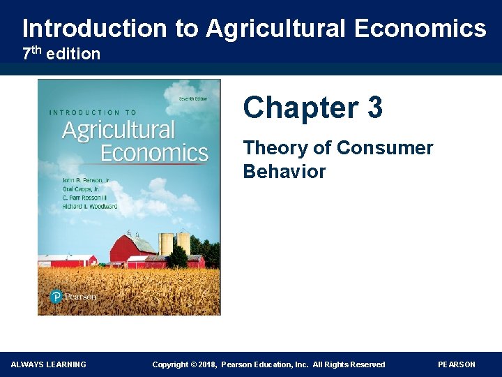 Introduction to Agricultural Economics 7 th edition Chapter