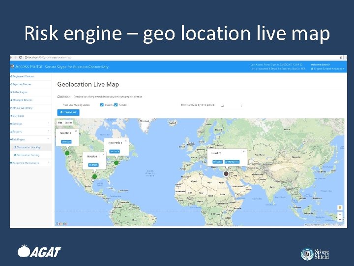 Risk engine – geo location live map 