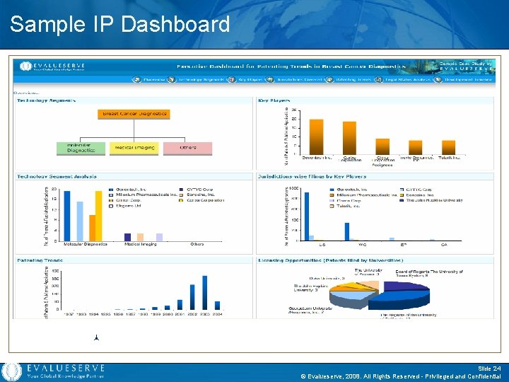 Sample IP Dashboard. © http: //www. evalueserve. com/mockdashboard/ipdashboard/home. htm Slide 24 © Evalueserve, 2008.