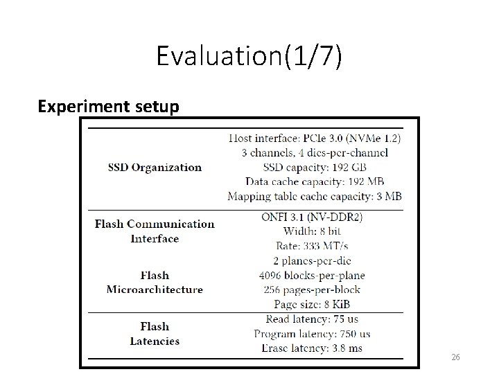 Evaluation(1/7) Experiment setup 26 