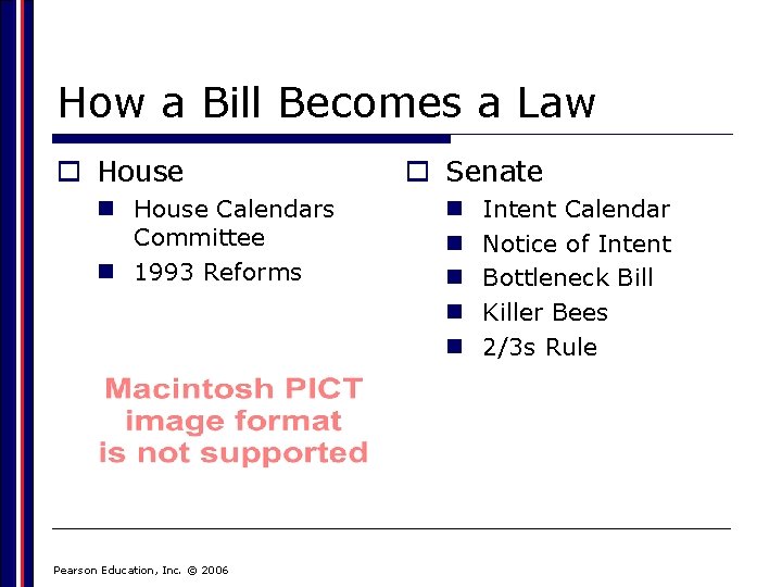 How a Bill Becomes a Law o House n House Calendars Committee n 1993