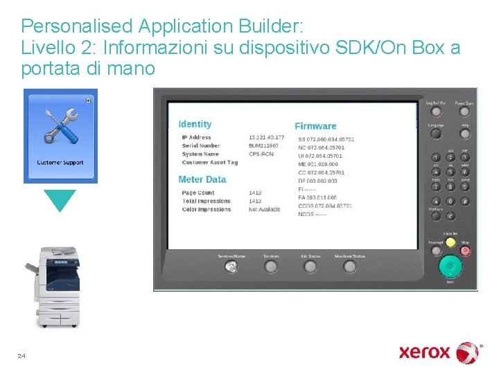 Personalised Application Builder: Livello 2: Informazioni su dispositivo SDK/On Box a portata di mano