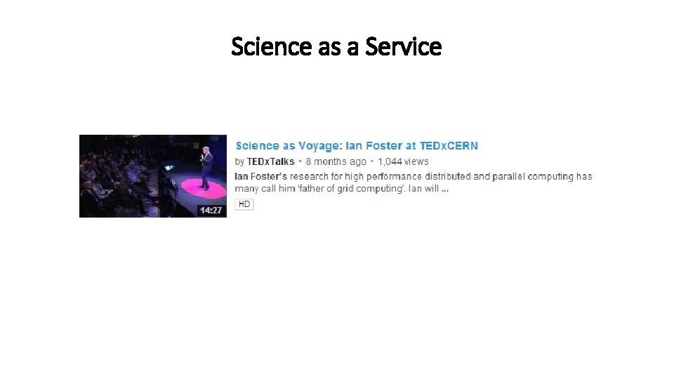 Science as a Service 