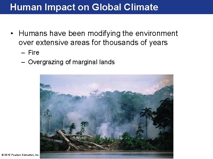 Human Impact on Global Climate • Humans have been modifying the environment over extensive