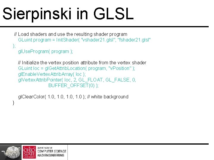 Sierpinski in GLSL // Load shaders and use the resulting shader program GLuint program