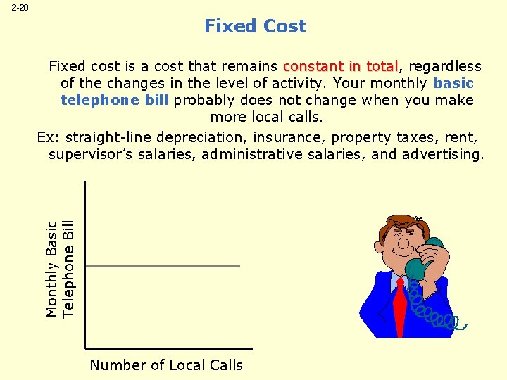 2 -20 Fixed Cost Monthly Basic Telephone Bill Fixed cost is a cost that