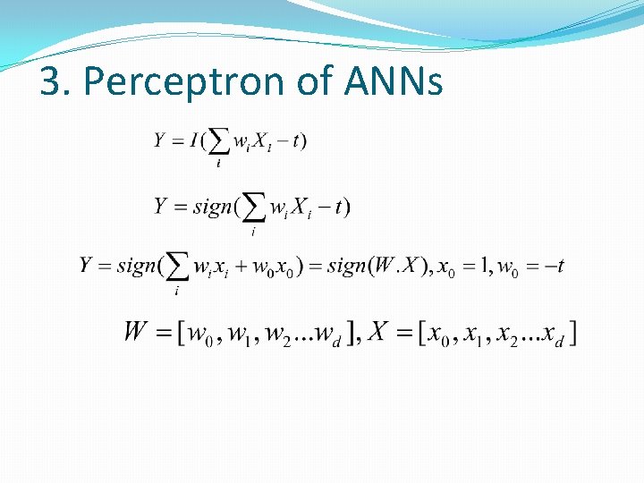 3. Perceptron of ANNs 