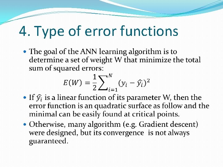 4. Type of error functions 