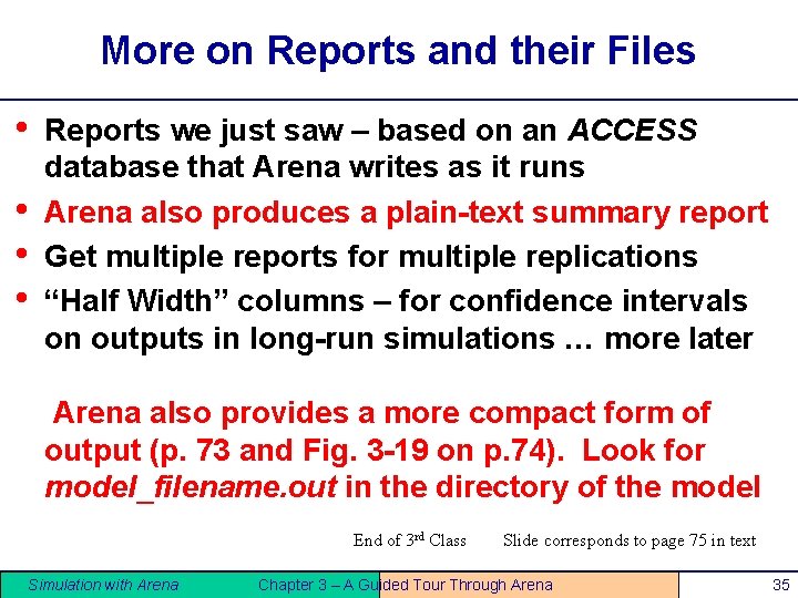 More on Reports and their Files • • Reports we just saw – based More on Reports and their Files • • Reports we just saw – based