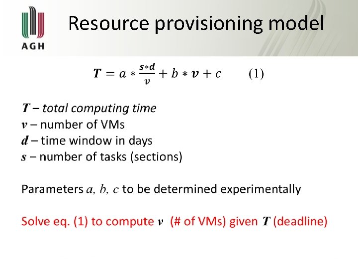 Resource provisioning model • 