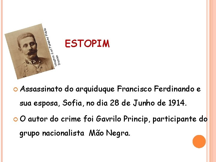 HISTÓRIA , 9° Ano Ensino Fundamental ESTOPIM Ca em: g a Im ain Dom