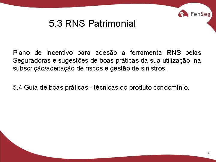 5. 3 RNS Patrimonial Plano de incentivo para adesão a ferramenta RNS pelas Seguradoras