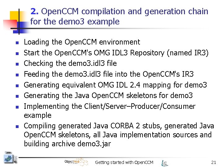 2. Open. CCM compilation and generation chain for the demo 3 example n n