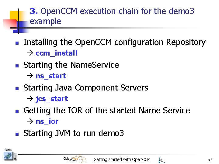 3. Open. CCM execution chain for the demo 3 example n Installing the Open.