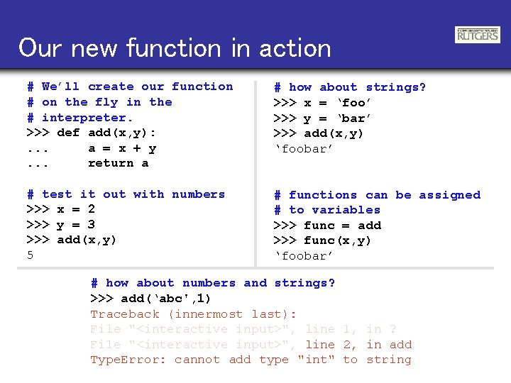 Our new function in action # We’ll create our function # on the fly