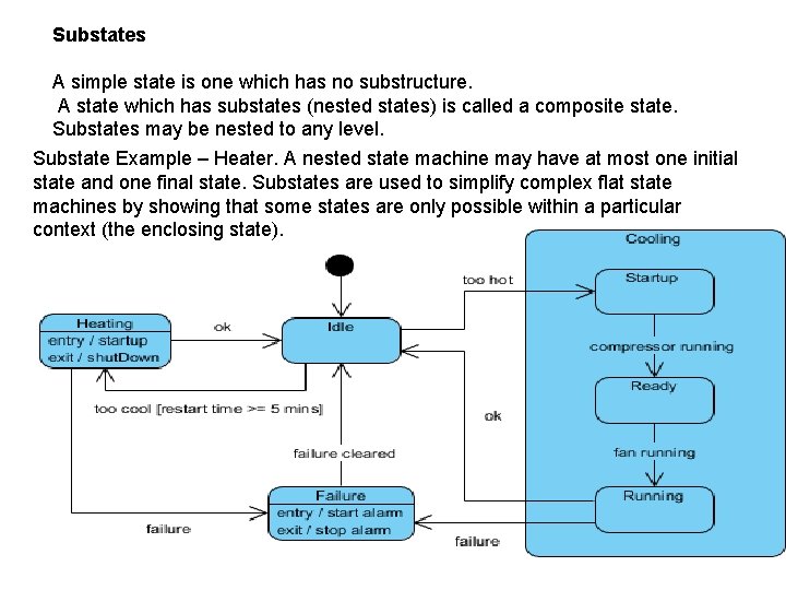 Substates A simple state is one which has no substructure. A state which has