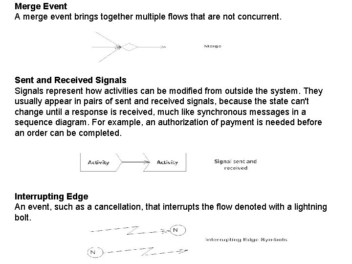 Merge Event A merge event brings together multiple flows that are not concurrent. Sent